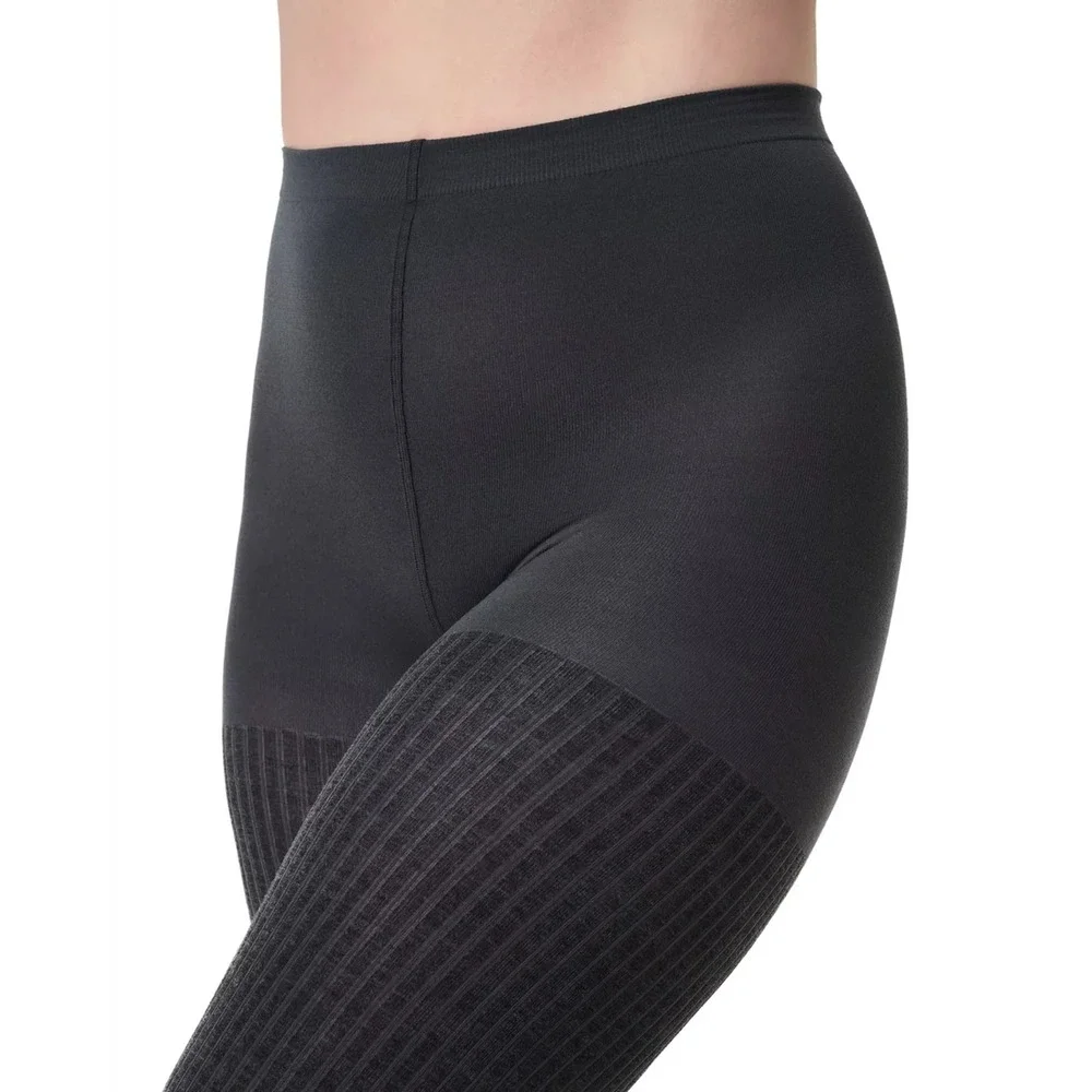 SPANX shaping‎ Rib Knit Shorty Tights Charcoal Heather Grey Size A NEW